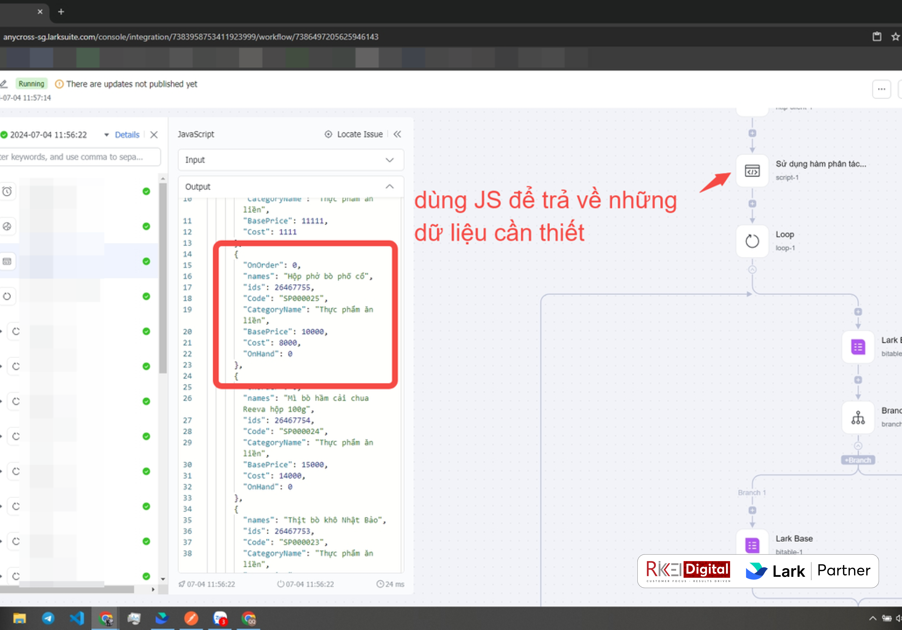 Quy trình tích hợp Lark Suite x KiotViet